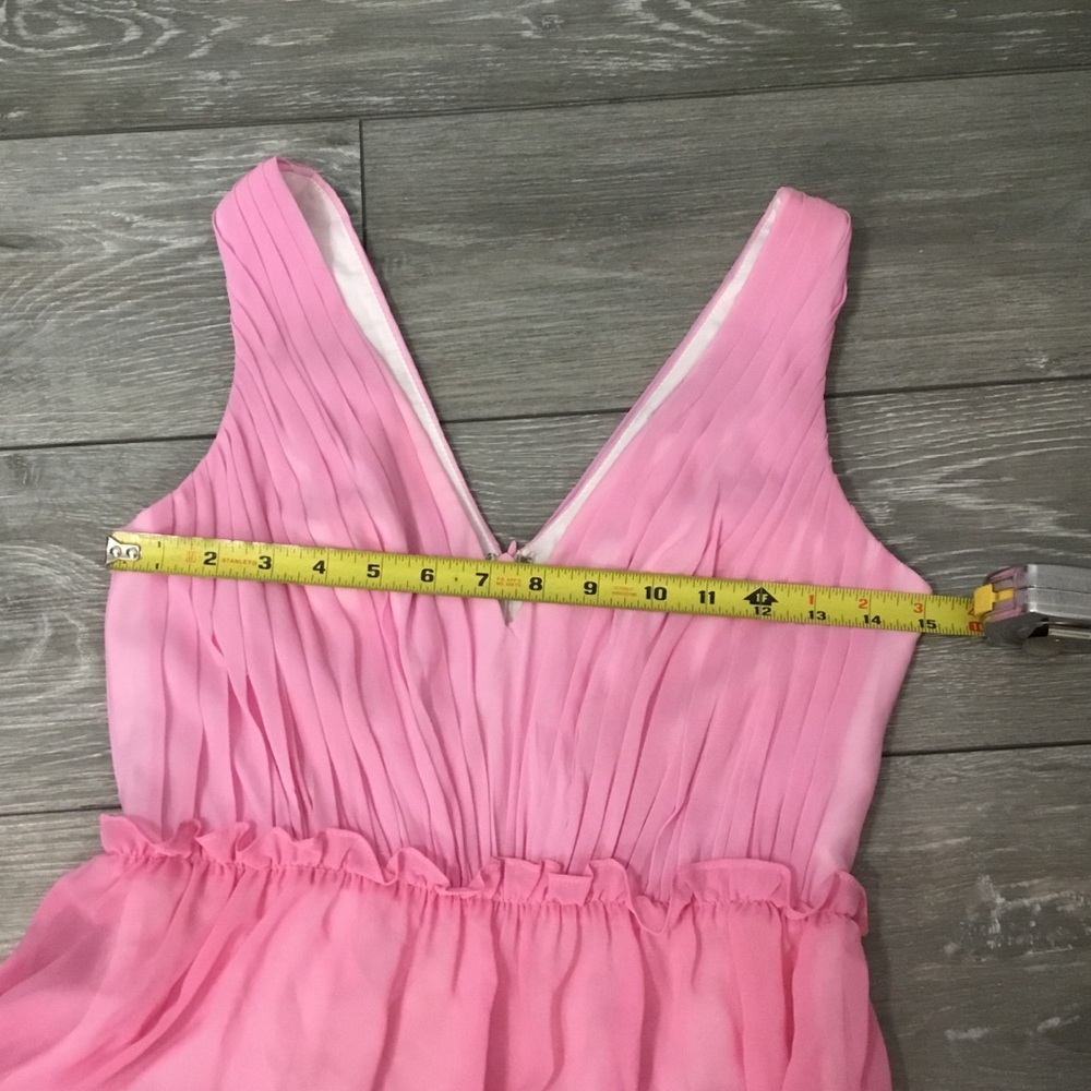 AIDEN AIDEN MATTOX Pink Colorblock Tiered Ruffle Maxi Dress size 0 - Picture 8 of 14